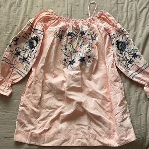 Free people peach embroidered tunic